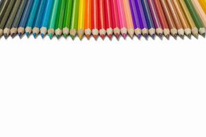 Color pencils on white background photo