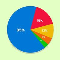 Pie chart with percentage graphic for business presentation vector