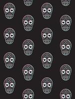 Vector seamless pattern of holographic sugar skull