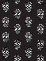 Vector seamless pattern of holographic sugar skull