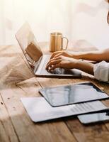 Business Man Financial Inspector and Secretary Making Report, Calculating or Checking Balance. Internal Revenue Service Inspector Checking Document Audit Concept photo
