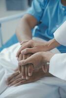 Doctors do it for the health of it. Shot of a mature doctor examining his patient who is concerned about his knee. photo