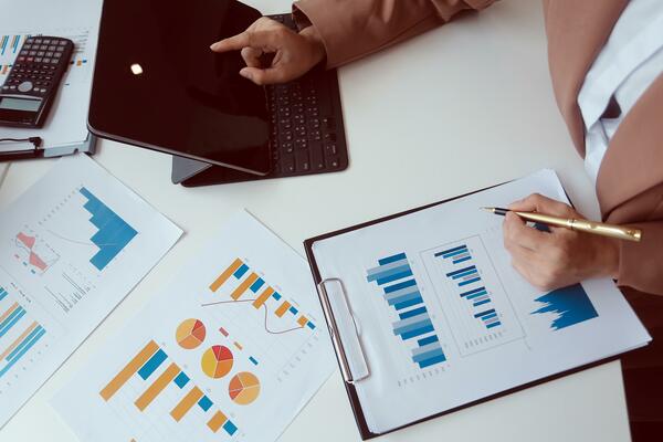 Business Documents, Auditor businesswoman checking searching document legal prepare paperwork or report for analysis TAX time,accountant Documents data contract partner deal in workplace office