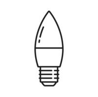 vela ligero bulbo y LED lámpara Delgado línea icono vector