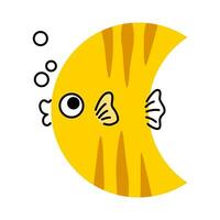 Cartoon fish animal character with math shape vector