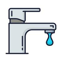 Color plumbing service icon. Toilet, pipe problems vector