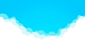 Cloud layers with blue sky background and space for text. Vector illustration.