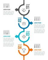 infografia cronograma 4 4 pasos a éxito. flujo de trabajo diseños, diagramas, número opciones, y web diseño. vector ilustración.