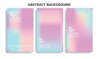 Set of abstract mesh gradients. Cute gradient backgrounds. Colored fluid graphic composition. Vibrant minimal hologram gradient. Editable vector. vector