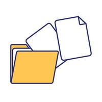 Vector file folder icon on white background