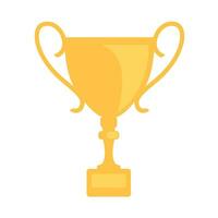 Vector trophy cup icon in flat style goblet prize vector illustration on isolated background