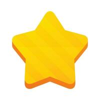 Vector shiny yellow star on white background