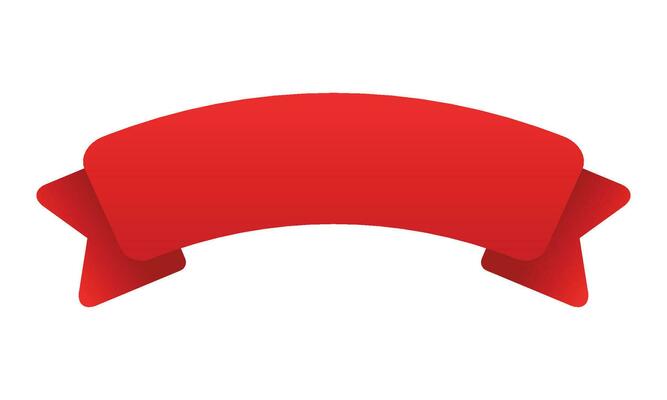 Vector red ribbon on white background.