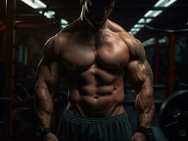 AI Generative Gym bodybuilding fitness photo