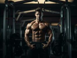 AI Generative Gym bodybuilding fitness photo