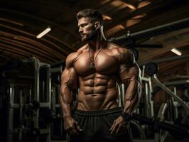 AI Generative Fitness gym sport man photo