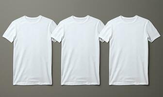 ai generativo blanco camiseta con gris antecedentes foto