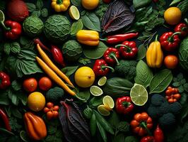 Ai Generated Vegetables pattern background photo