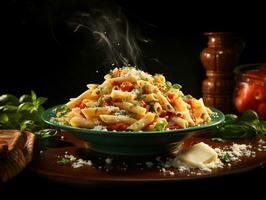 Ai Generated delicious italian pasta food photo
