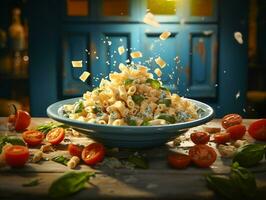 Ai Generated delicious italian pasta food photo