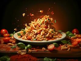 Ai Generated delicious italian pasta food photo
