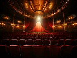 Ai Generated Empty theatre scene photo