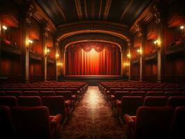 Ai Generated Empty theatre scene photo