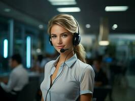 Ai Generated Call center woman photo