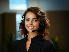 Ai Generated Call center woman photo