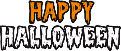 Happy Halloween horror text styling, PNG file no background