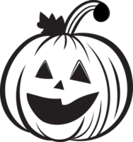 Jack o lantern pumpkin outline Halloween decoration element, PNG file no background