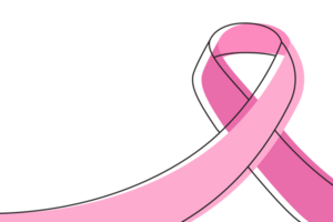 Pink breast cancer ribbon symbol border design, PNG file no background