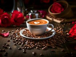 Ai Generated Coffee coffee beans background photo