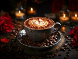 Ai Generated Coffee coffee beans background photo