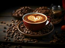 Ai Generated Coffee coffee beans background photo