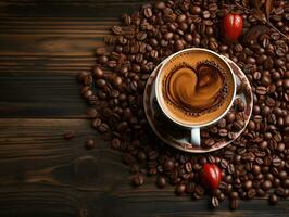 Ai Generated Coffee coffee beans background photo