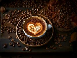 Ai Generated Coffee coffee beans background photo