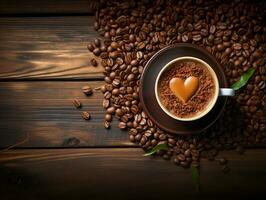 Ai Generated Coffee coffee beans background photo