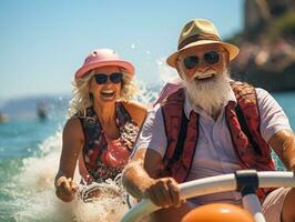 Ai Generated Happy retired couple summer photo