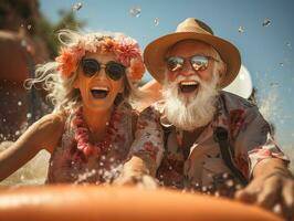 Ai Generated Happy retired couple summer photo