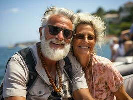 Ai Generated Happy retired couple summer photo