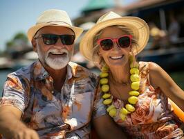 Ai Generated Happy retired couple summer photo