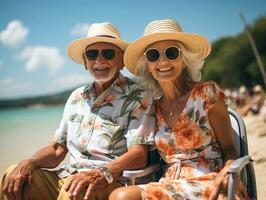 Ai Generated Happy retired couple summer photo