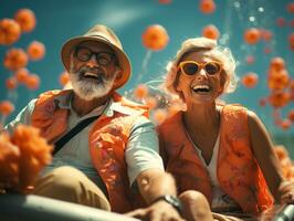 Ai Generated Happy retired couple summer photo