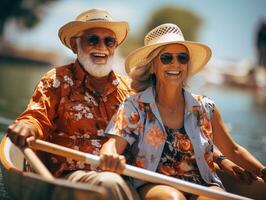 Ai Generated Happy retired couple summer photo