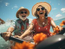 Ai Generated Happy retired couple summer photo