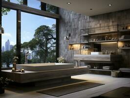Ai Generated Modern bathroom architectural photo