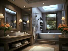 Ai Generated Modern bathroom architectural photo