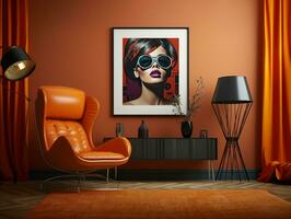 Ai Generated House decoration living room photo