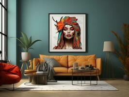 Ai Generated House decoration living room photo